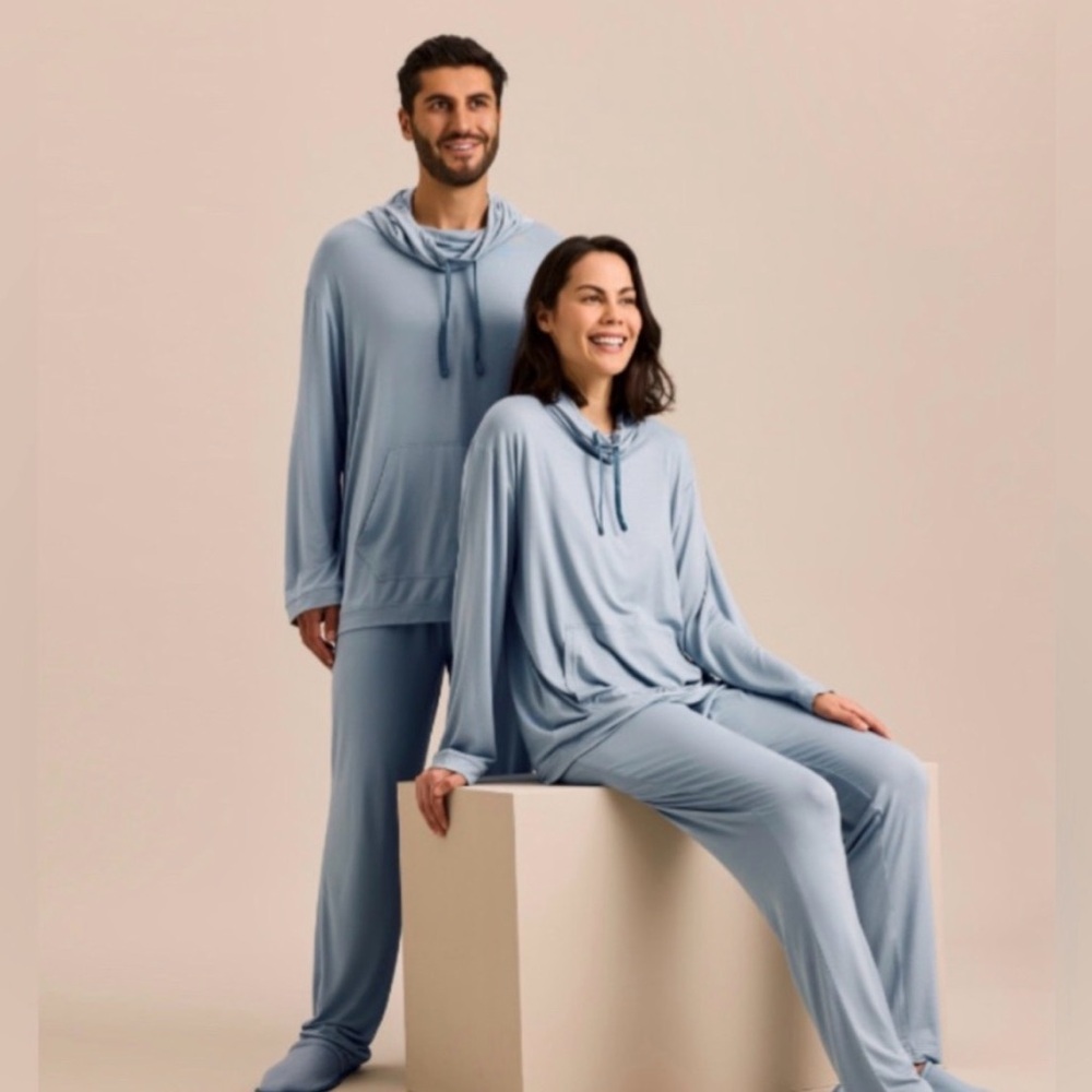 Emirates Lounge Pyjamas Pants Light Blue Size L/XL Bamboo Soft Comfy Lightweight